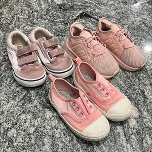 Toddler Girl Pink Sneakers Bundle of 3